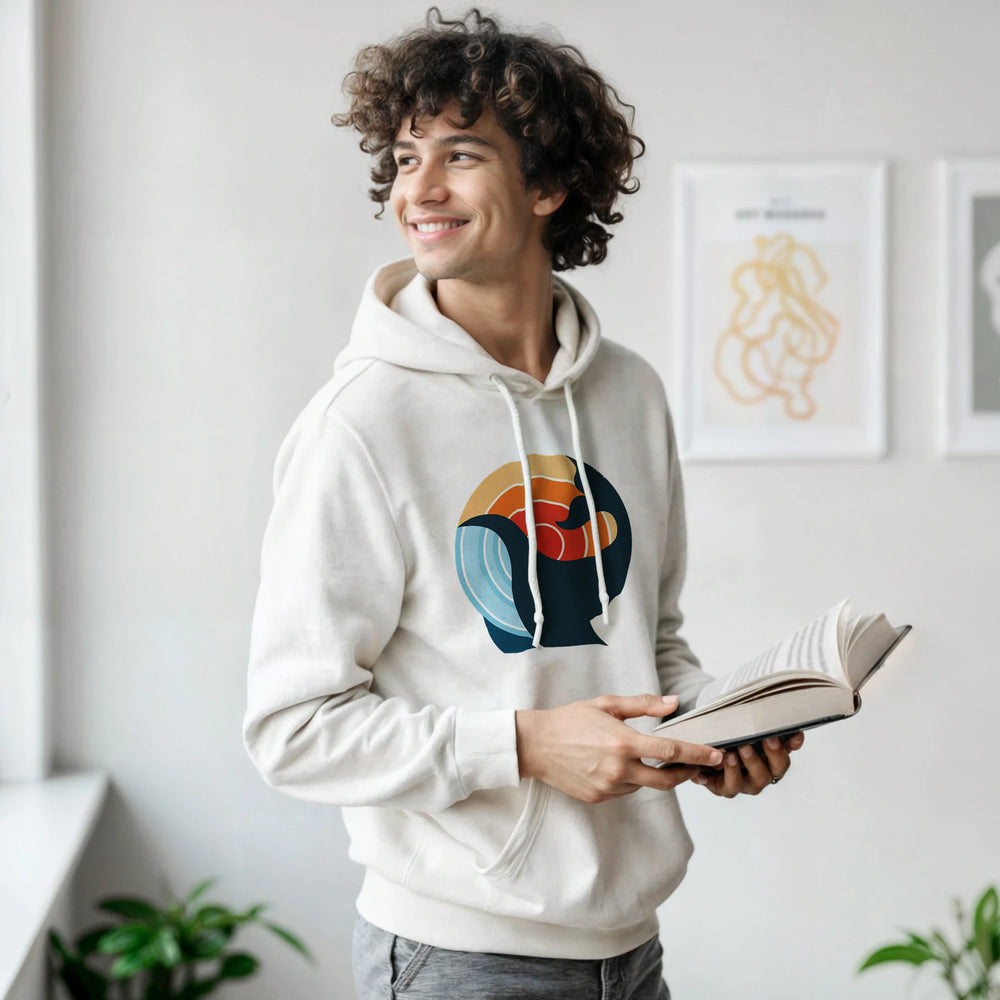 Retro Sunset Whale Graphic Unisex Hoodie – Embrace Ocean Serenity in Vibrant Hues
