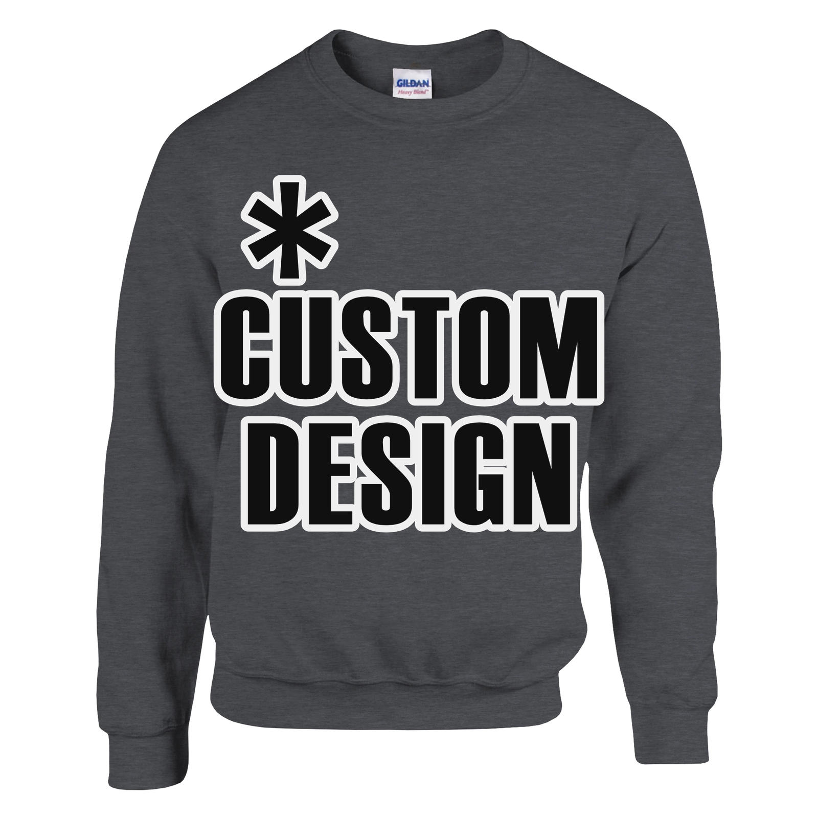 Hoodies for Good Custom design on a Sweatshirt: Unisex Crewneck. Color: Dark Heather