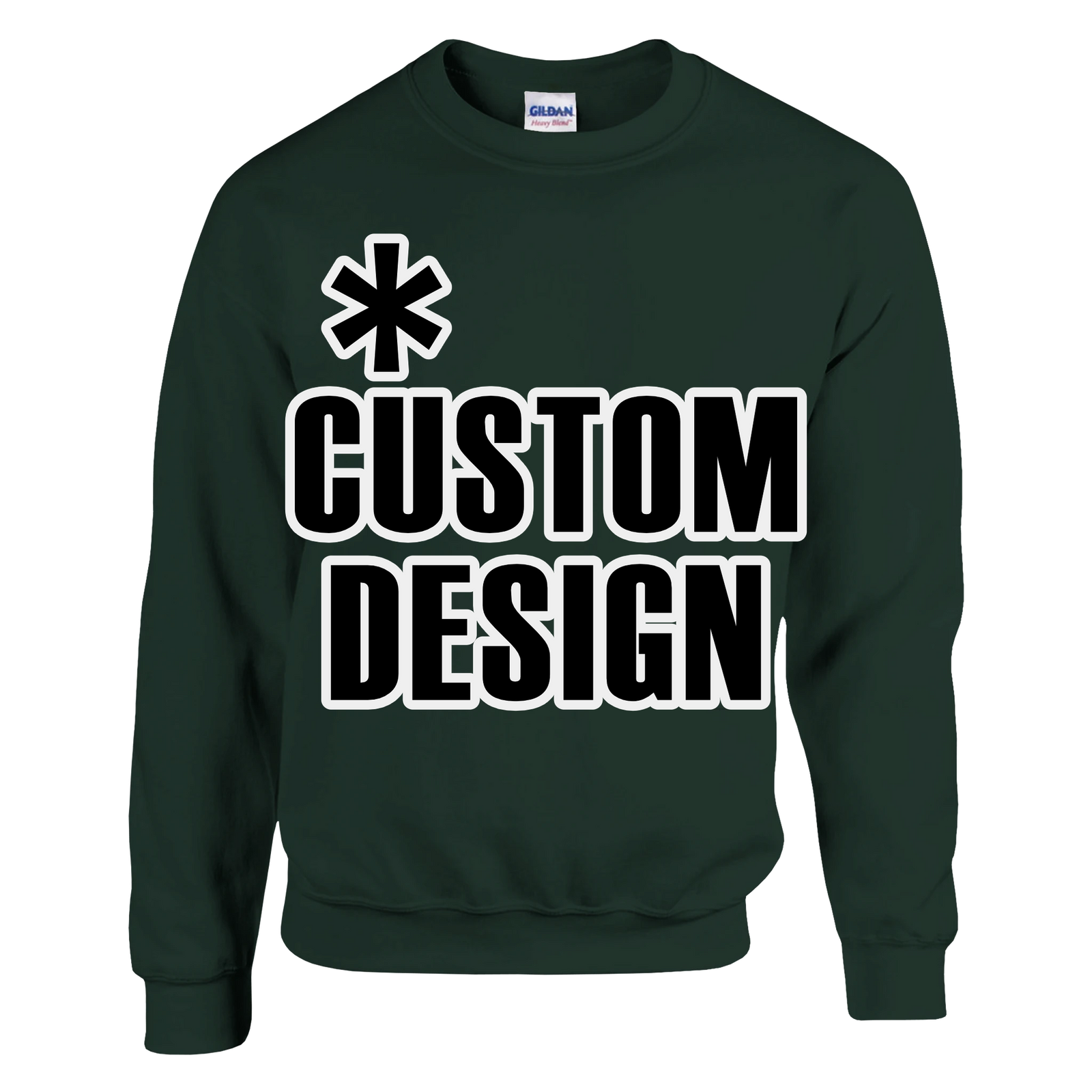 Hoodies for Good Custom design on a Sweatshirt: Unisex Crewneck. Color: Forest Green