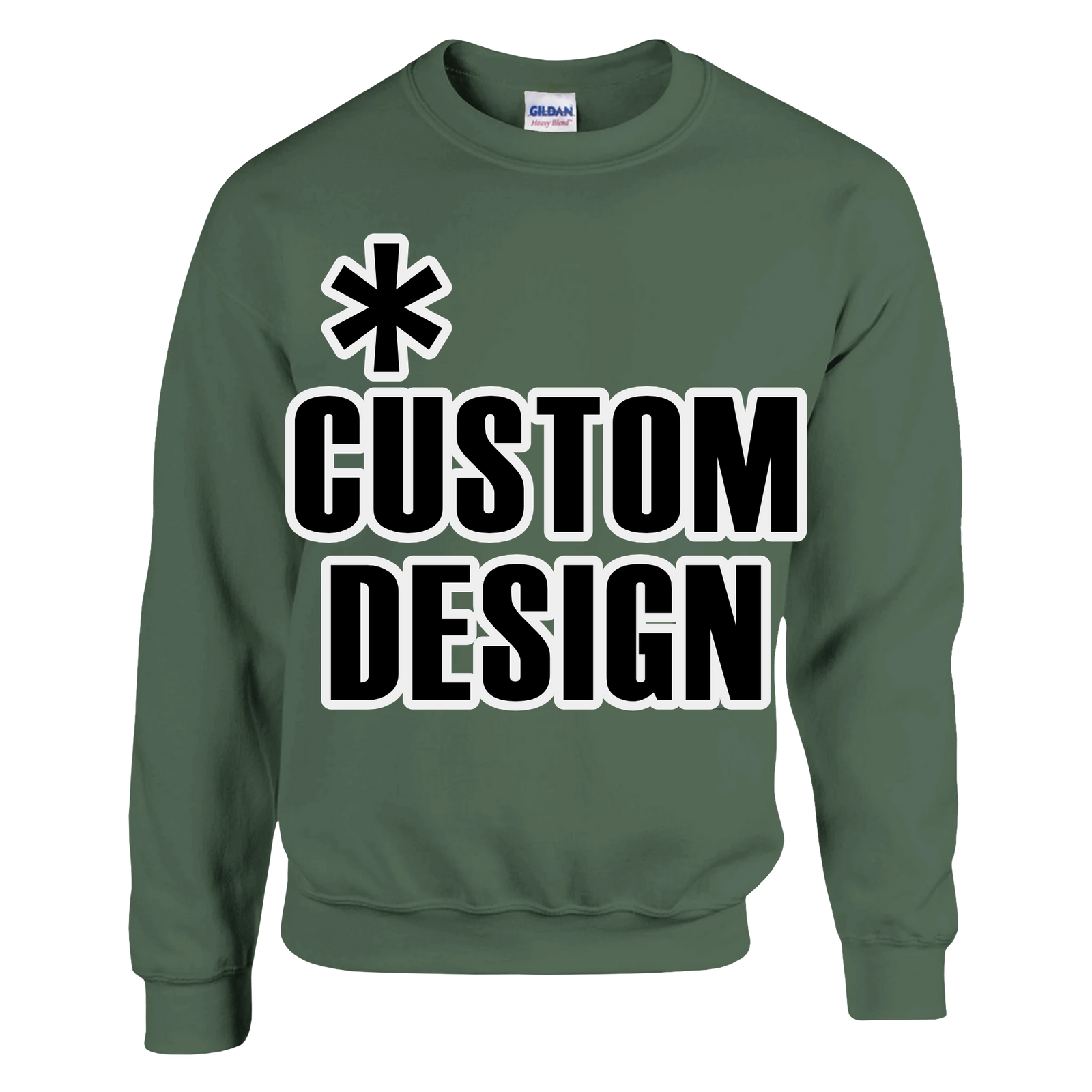 Hoodies for Good Custom design on a Sweatshirt: Unisex Crewneck. Color: Military Green