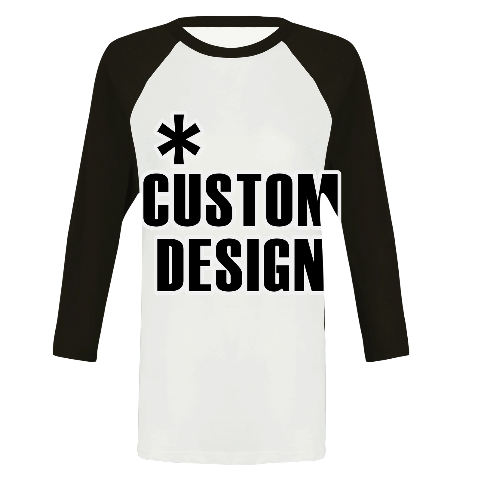 Hoodies for Good Custom design on a T-shirt: Raglan Unisex 3/4 sleeve. Color: White and Black