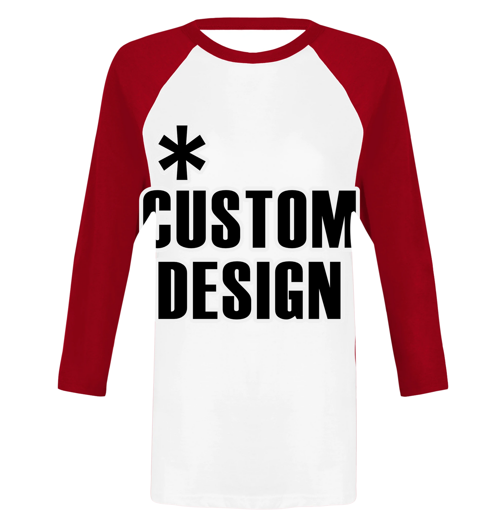Hoodies for Good Custom design on a T-shirt: Raglan Unisex 3/4 sleeve. Color: White and Red