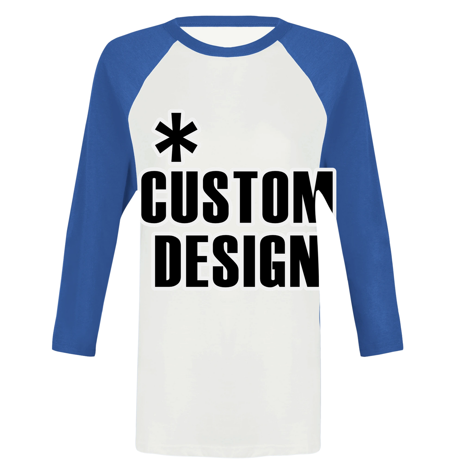 Hoodies for Good Custom design on a T-shirt: Raglan Unisex 3/4 sleeve. Color: White and True