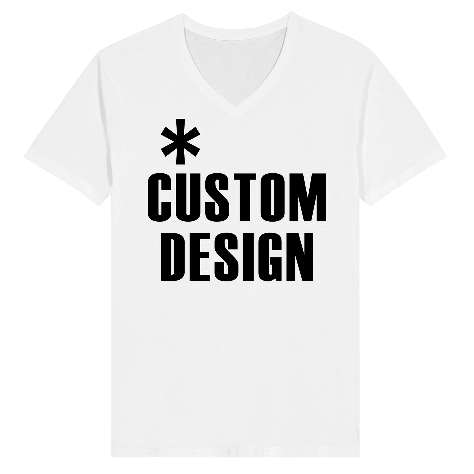 Hoodies for Good Custom design on a T-shirt: Unisex V-Neck. Color: White
