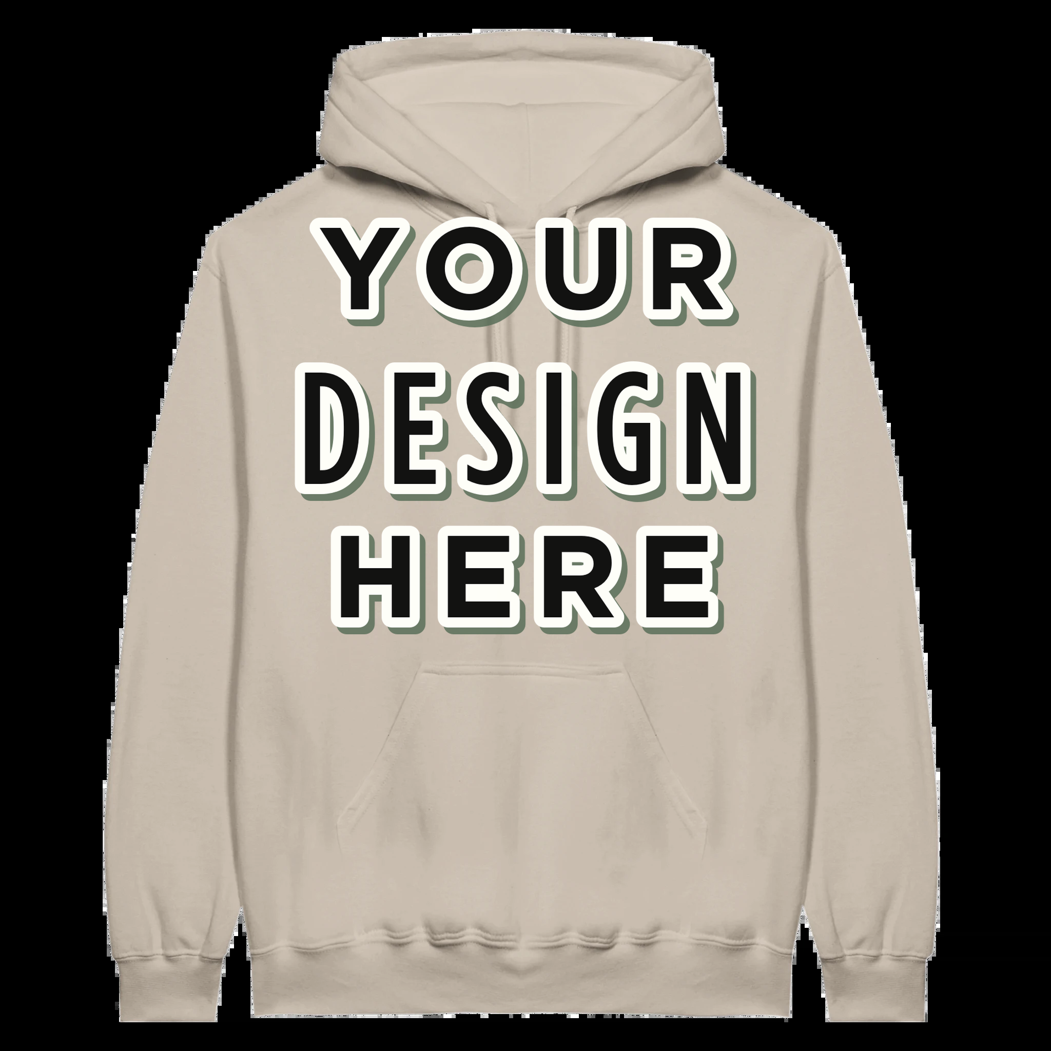 Your Design Here placeholder - Midweight Fleece Adult Hoodie Sand L